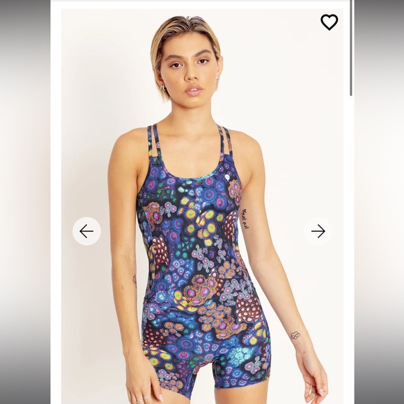 Black Milk Zoa Garden Active Short Catsuit - Limited Size Medium NWOT - Picture 2 of 8
